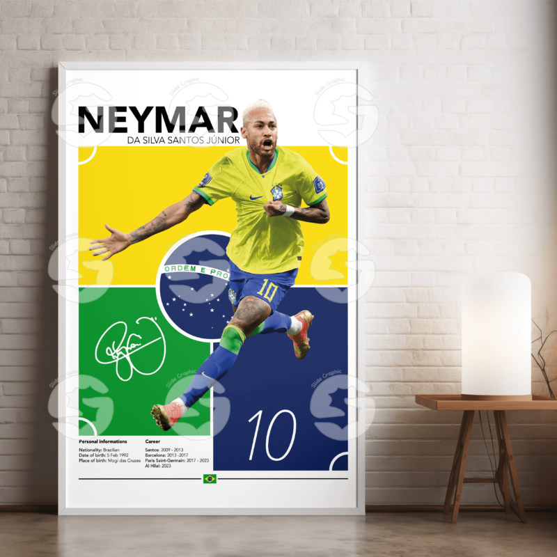 Neymar Jr Poster – Brazilian Football Player JPEG Wall Art