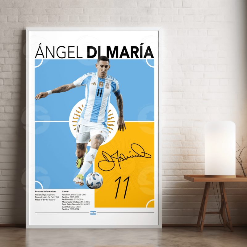 Angel Di Maria Poster – Argentina Football Player JPEG Wall Art