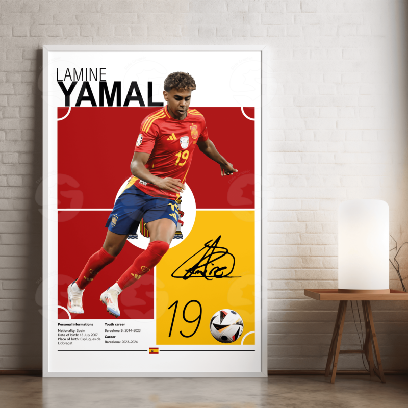 Lamine Yamla Poster – Spain Football Player JPEG Wall Art